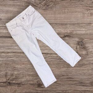 LOFT Modern Skinny Crop White Stretch Denim Ankle Jeans 8